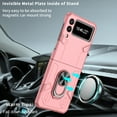 thumbnail image 6 of Allytech for Samsung Galaxy Z Flip 4 Case with Screen Protector, Kickstand Magnetic Ring Holder Rugged Anti-Slip Shockproof Case for Samsung Z Flip4 5G 2022, Pink, 6 of 10