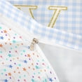 thumbnail image 4 of jejeloiu Initial Alphabet V Print Queen Duvet Cover Set For Kids,Blue Classic Checkered Pattern Bedding,Colorful Stars Reversible,3-Piece(No Comforter), 4 of 6