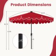 thumbnail image 3 of Gymax 9.3 FT Solar Patio Umbrella w/ 32 LED Lights & Vented Top & Ruffles Beige Red, 3 of 10