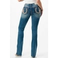 thumbnail image 3 of Grace in LA Women's Cowboy Boots Horseshoe Embroidered Pocket Bootcut Jeans (25, Blue), 3 of 3