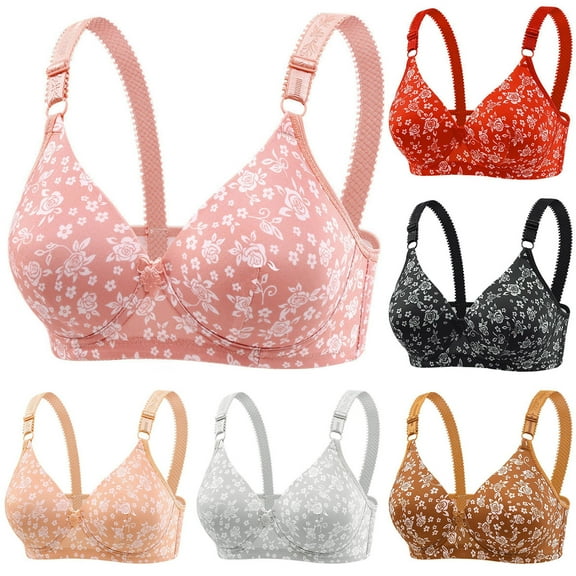Bovxnpu Bras for Women, Womens Push Up Everyday Bras Seamless Wireless Supportive Bra, Woman Thin Cup Lace Comfortable And Breathable Rimless Shoulder Strap Adjustable Underwear Daily Bra