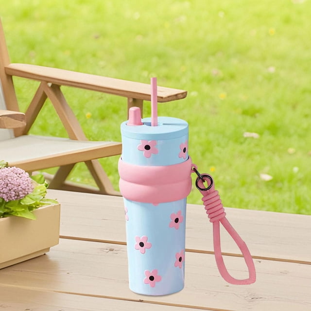 Elodie Bouteille d'Eau Isolée pour Camping Randonnée Activités Extérieures Fleur Bleue