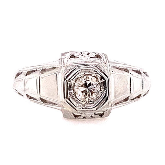 Retro Diamond Ring, Open Design Diamond Engagement Ring, Vintage Solitaire Diamond Ring, Women's Dome Ring, 925 Sterling Silver, 1.5 Ct Simulated Diamond, Gift For Mother