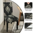thumbnail image 5 of OKKEEY Luxury Black Elastic Chair Covers, Set of 4, Soft and Breathable, Protects Upholstery from Pets, Spills, and Daily Wear, 5 of 10