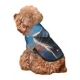 thumbnail image 5 of Fotbe Lonely Night Sky Wolf Print Small Dog Sweater Hoodies Pet Grey Hooded Soft Fleece Sweatshirts with Pocket Fall Winter Puppy Cat Sweaters Warm Clothes-Large, 5 of 7