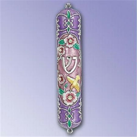 Judaica Kingdom MZE-2 Floral Enameled Mezuzah