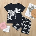 thumbnail image 2 of UAYOTSE Boy's Ocean Themed 2 Piece Outfit for Summer Adventures, a Seashell Print Short Sleeve Tee and Striped Shorts Set boy clothes under $5(2-3 Years,White), 2 of 6
