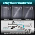 thumbnail image 2 of All Metal 12 Inch Rainfall Shower Head with Handheld Spray Combo High Pressure Adjustable Extension Arm Wide Dual Waterfall Extra Long Hose Brushed Nickel, 2 of 7