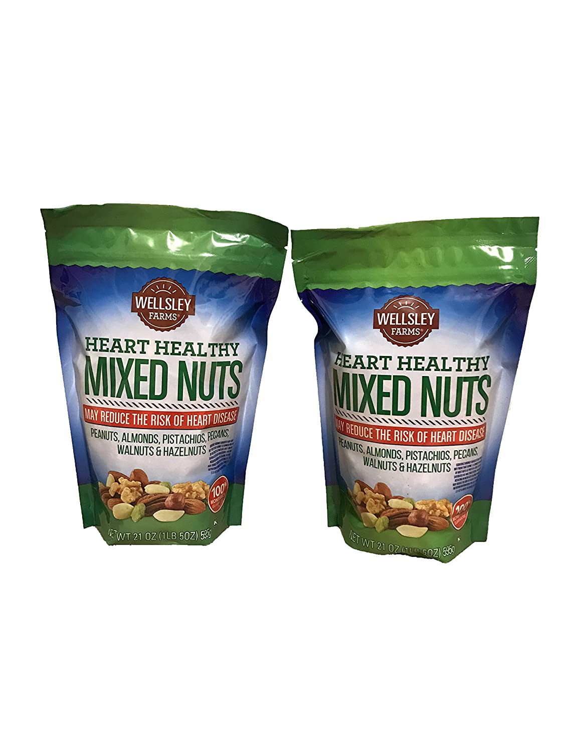 Product of Wellsley Farms Heart Healthy Mixed Nuts, 21 oz (Pack of 2