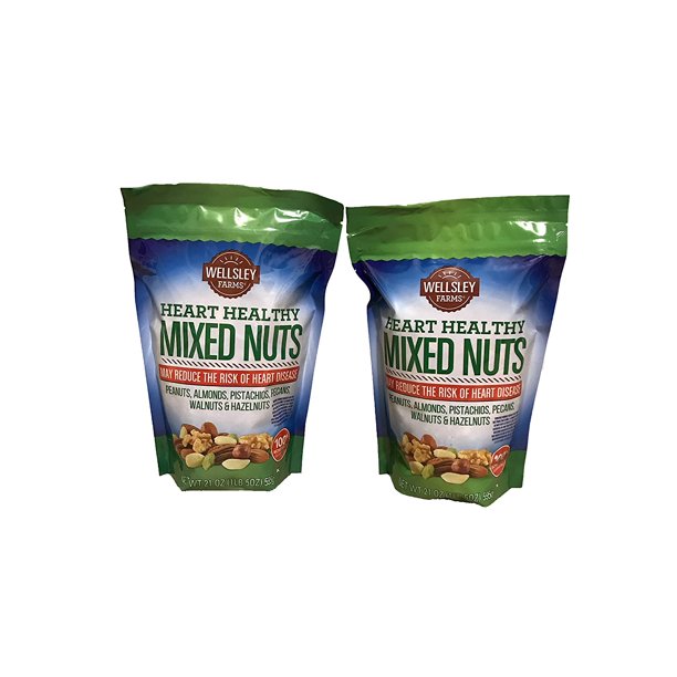 Product of Wellsley Farms Heart Healthy Mixed Nuts, 21 oz (Pack of 2