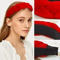 thumbnail image 2 of Headbands for Women Velvet Braided Headbands Fashion Hairband Criss Cross Hair Accessories, Red, 2 of 5
