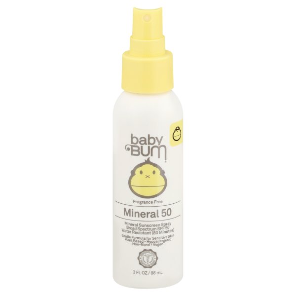 Sun Bum Baby Bum SPF 50 Mineral Sunscreen Spray Fragrance Free 3 Oz Sun Bum Baby Bum SPF 50 Mineral Sunscreen Spray Fragrance Free 3 Oz