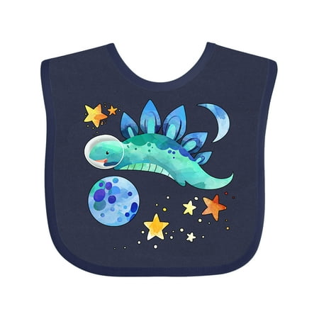 

Inktastic Stegosaurus Space Dinosaur with Stars and Planet Gift Baby Boy or Baby Girl Bib