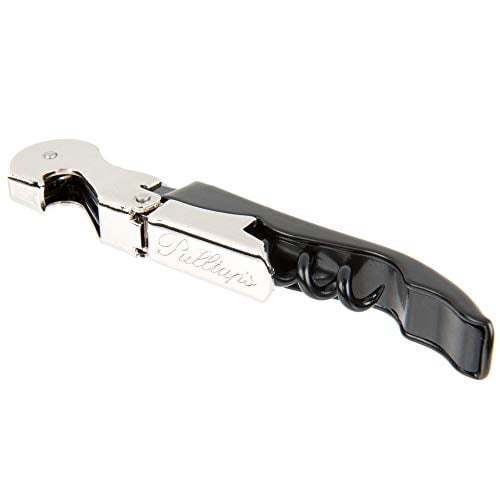 Pulltap's DoubleHinged Waiters Corkscrew, Black and Stainless Steel