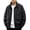 Black, variant on 2026 Men's Stand Collar Full Zip Cargo Bomber Jacket, Flap Chest Pockets Arm Utility Pocket Rib Cuff Long Sleeve Loose Fit Hiking Travel Outerwear
