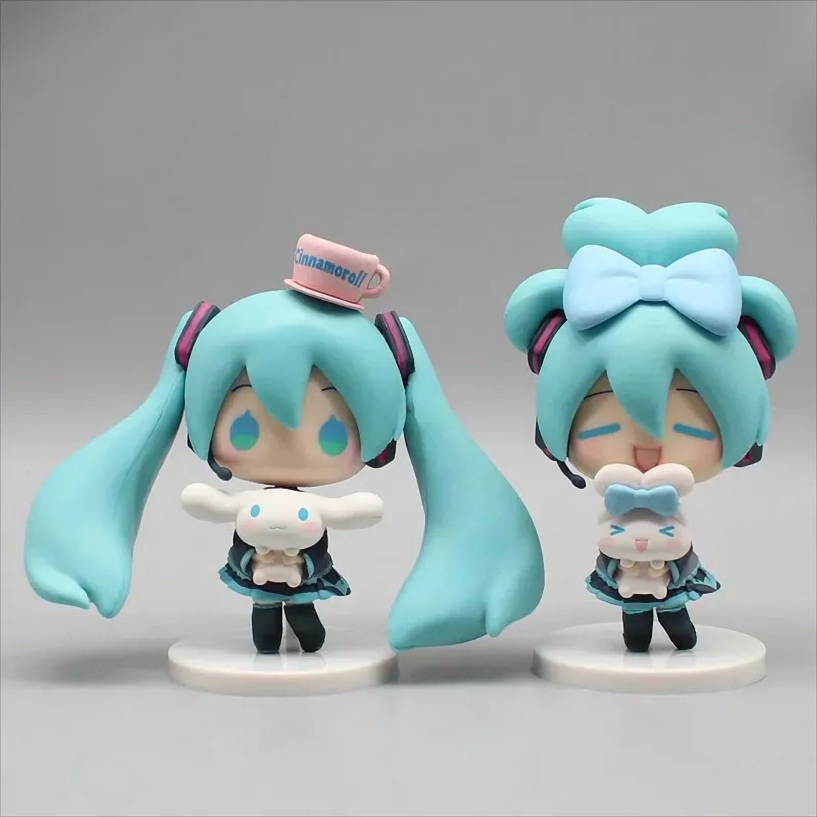 Anime Hatsune Miku Figure Cinnamoroll Figures Miku Kawaii Action Figurine Q-version Doll Model Pvc Desktop Decoration Toys Gifts