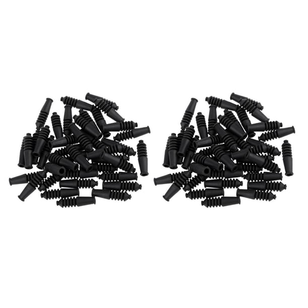 80x Caucho Negro V Botas Extremo Manga Accesorios Piezas shamjiam Tapas para cables de bicicleta