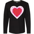 thumbnail image 3 of Inktastic Valentine Red Heart with Dots Long Sleeve T-Shirt, 3 of 5