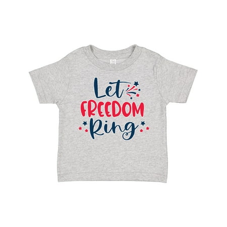 

Inktastic 4th of July Let Freedom Ring with Stars Gift Toddler Boy or Toddler Girl T-Shirt