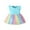 Blue, variant on YTDSCS Newborn Baby Girls Dress Casual Flutter Sleeve Swing Sundress 3-24 Months Birthday Party Summer Tutu Princess Dresses for Girls