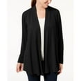 thumbnail image 2 of MSRP $37 Karen Scott Petite Open-Front Knit Cardigan Black Size XL P, 2 of 4