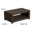 thumbnail image 5 of Flash Furniture Chocolate Brown Faux Rattan Coffee Table, 5 of 8