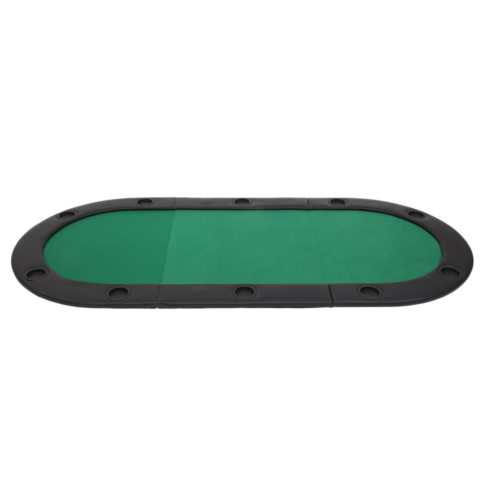 Ktaxon 10 Player Foldable Poker Table Top Oval TriFold with Carrying