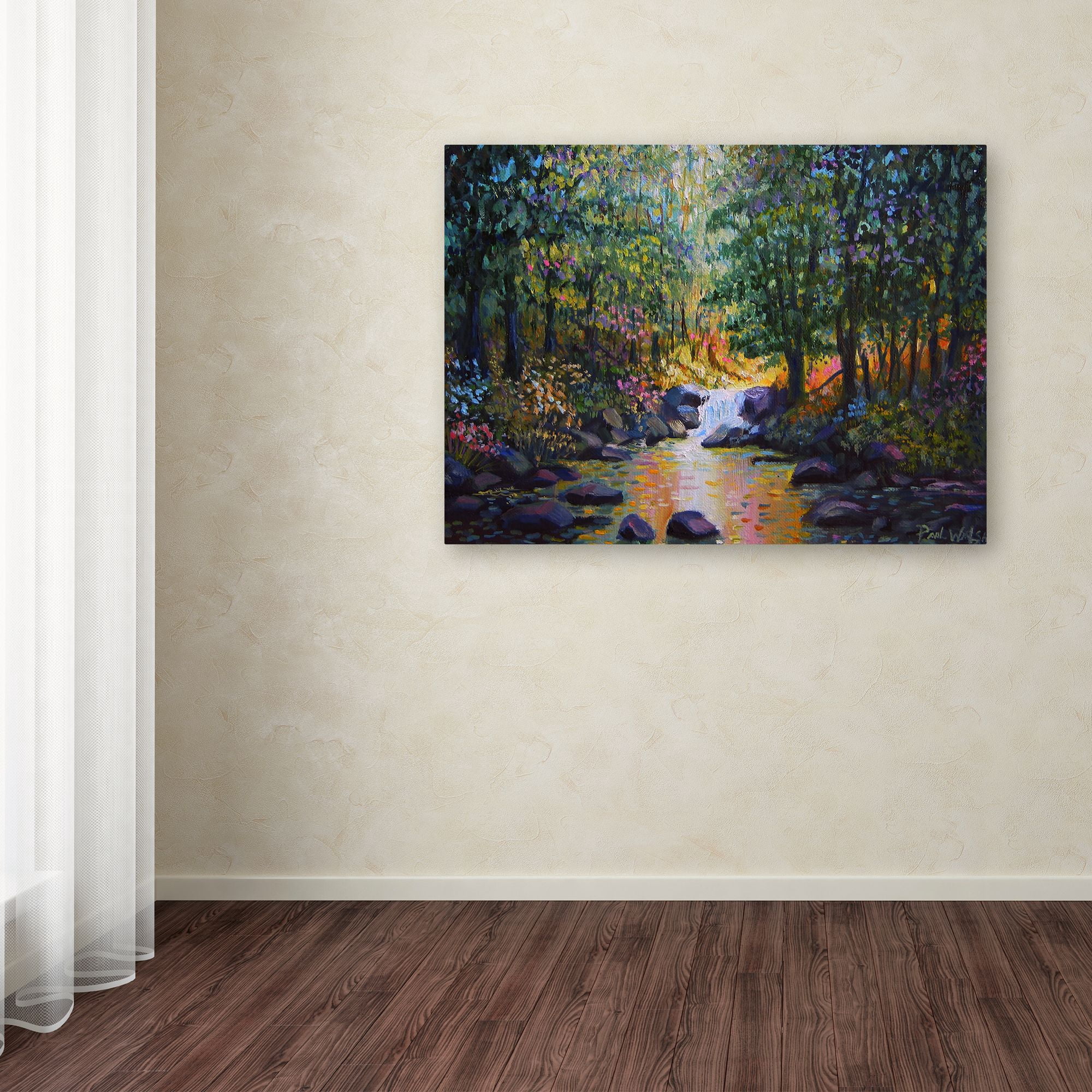 Trademark Fine Art 'Wooded Stream' Canvas Art by Paul Walsh