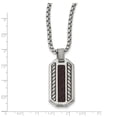thumbnail image 3 of White Stainless Steel necklace Red Carbon Fiber Men's 20 in 21 mm, 3 of 3
