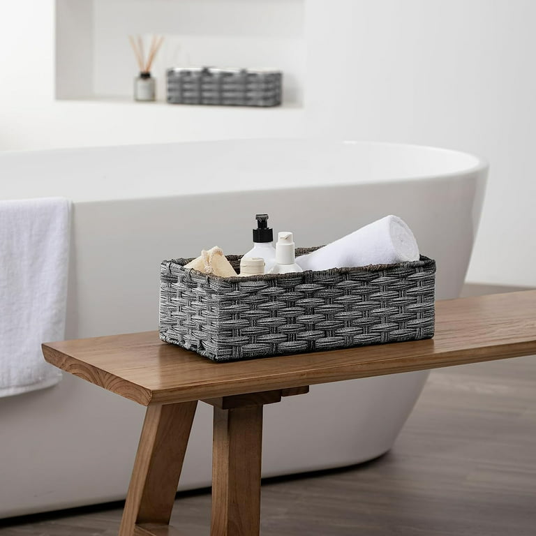 Bathroom Basket Organizer Waterproof Lavatory Paper Basket Restroom Paper  Wicker Baskets for Home Decor for Bathroom