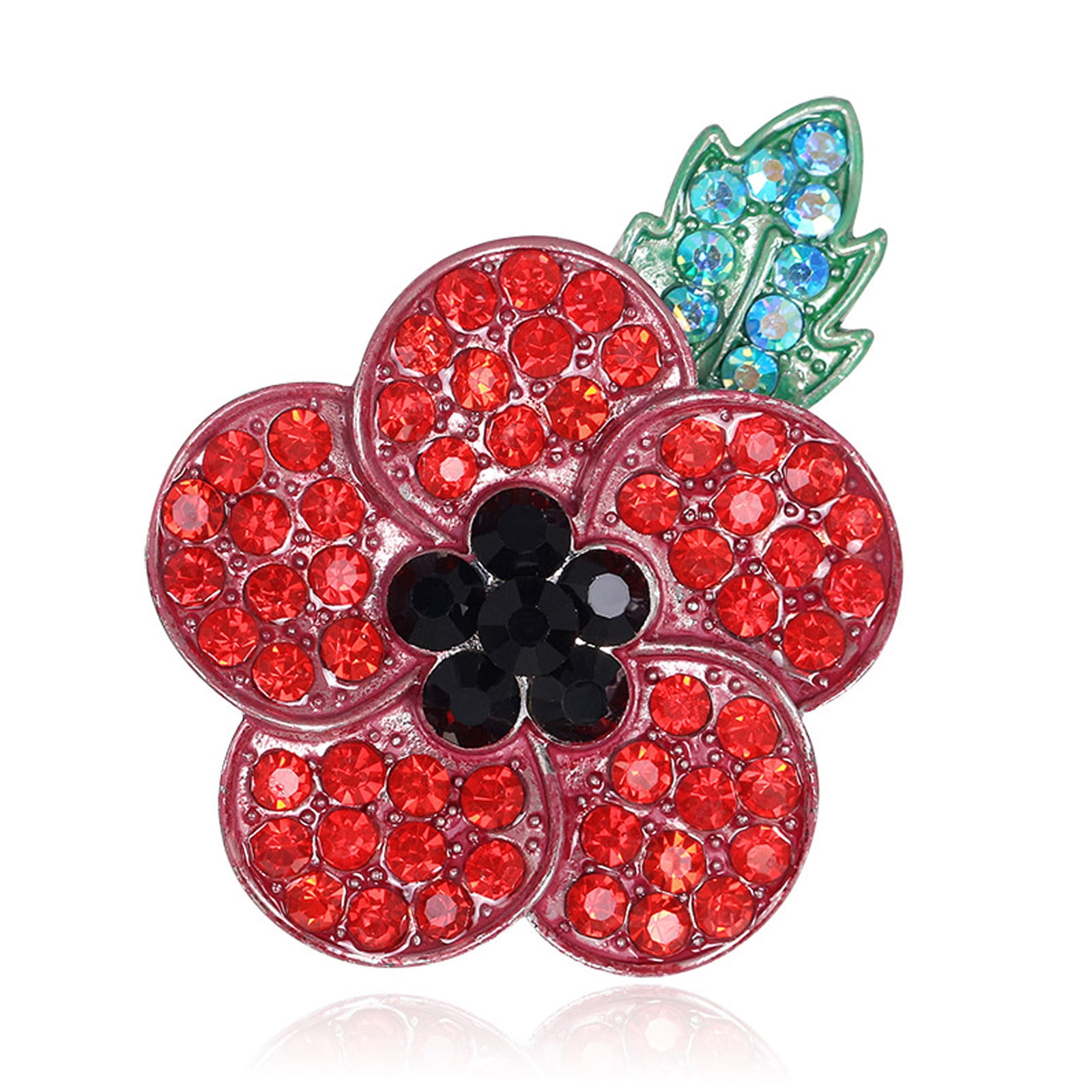 Enamel Brooch Badges Pin 2020 Lapel Crystal Brooch New Red Flower Badge 