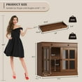 thumbnail image 2 of 35.4 in Sideboard Buffet Cabinets with Glass Door, Buffet Cabinet with Storage, Walnut Sideboard Cabinet with Drawer, Modern Buffets & Sideboards for Dining Room, Kitchen, 2 of 7