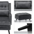 thumbnail image 6 of Mcombo Modern Accent Club Arm Chair, Velvet Upholstered with Metal Legs 4278 (Dark Grey), 6 of 9