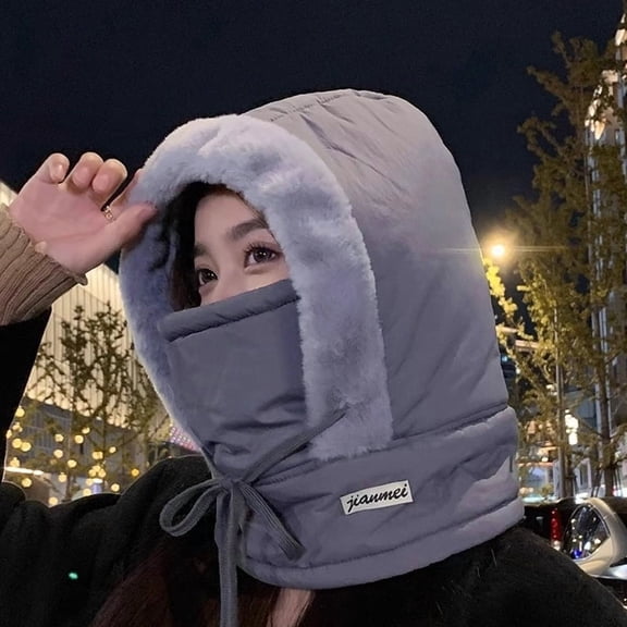 Roselia_Co Winter Balaclava Ski Mask for Men Women, Water Repellent Windproof Fleece Face Cover Neck Warmer, Gray