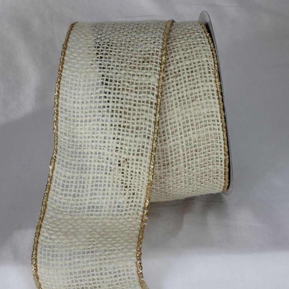 ivory burlap ribbon