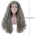 thumbnail image 2 of Unique Bargains Lace Front Lightweight Wigs Long Water Wave for Women Gray, 2 of 8