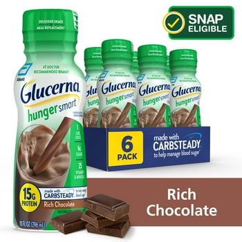 Glucerna Hunger Smart Shake, Rich Chocolate, 10-fl-oz Bottle, 6 Count