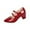 Wine, variant on Xfvqtps Womens Pointed Toe Pumps Block Heel Mary Janes Glossy Patent Leather Dress Shoes with Buckle Strap Comfortable Office Heels for Work