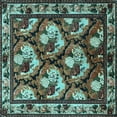 thumbnail image 1 of Ahgly Company Indoor Square Animal Light Blue Traditional Area Rugs, 6' Square, 1 of 4