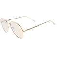 thumbnail image 3 of Rose Gold Pink Mirror Flat Lens Aviator Sunglasses 56mm Metal Frame Fashion, 3 of 4