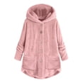 thumbnail image 2 of IMENGL Plus size button plush tops loose cardigan, Pink 5XL, Size M-5XL, 2 of 6