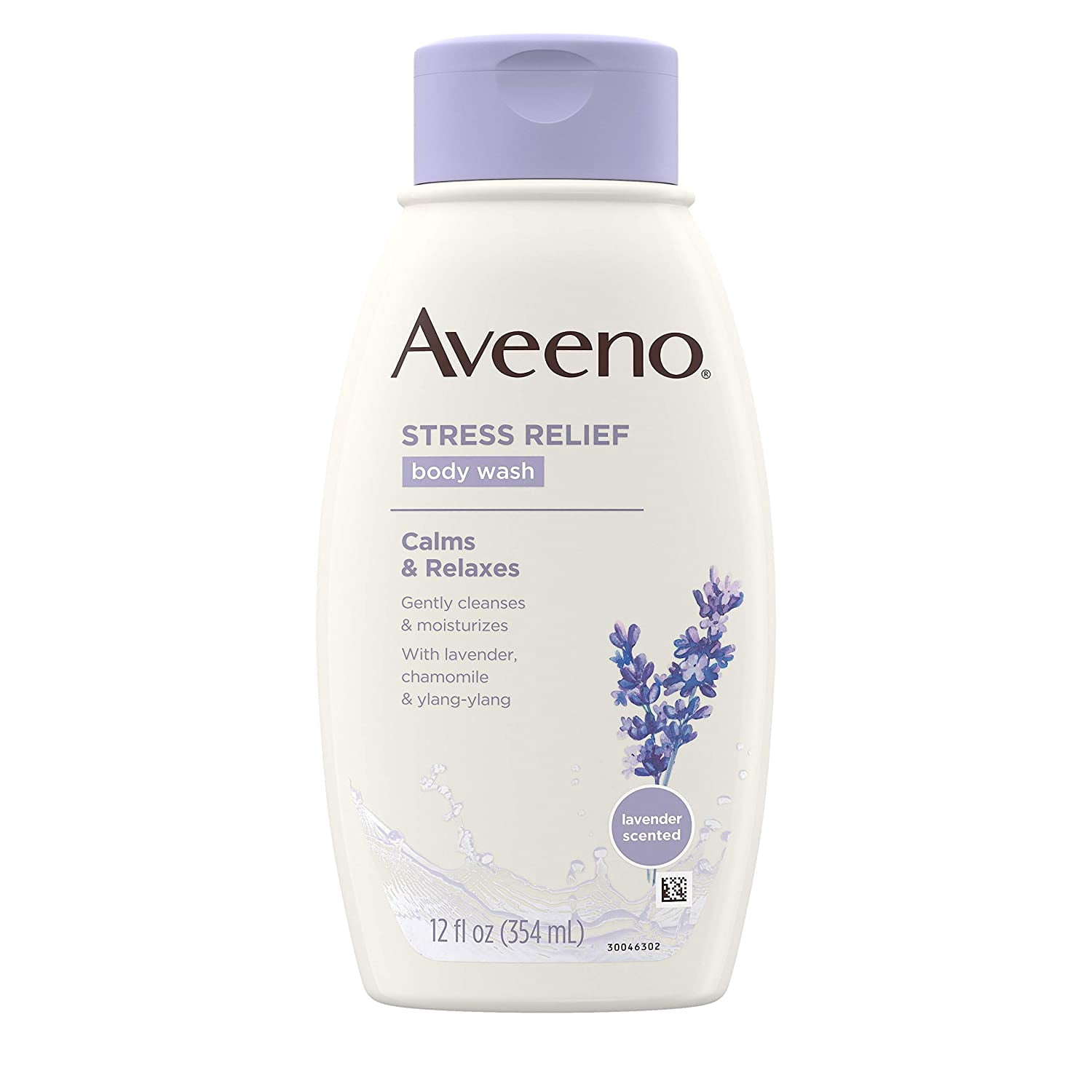 AVEENO Active Naturals Body Wash, Stress Relief 12 oz (Pack of 4)