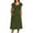 Army Green, variant on SMihono Summer Dresses for Women 2025 Midi Maxi Dress Elegant Classy Ruffle Sleeve Tie Back Scoop Neck Short Sleeve Dresses Red S