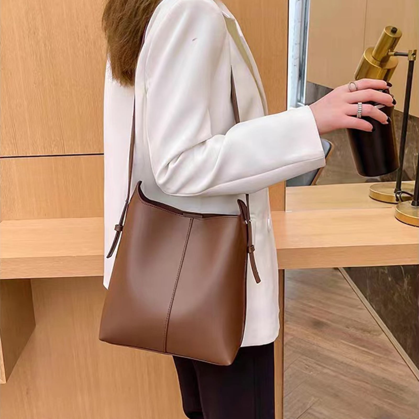 SENDEFN Bucket Bags for Women Leather Shoulder Bag Womens Bags,Stylish and Durable Handbags for Women