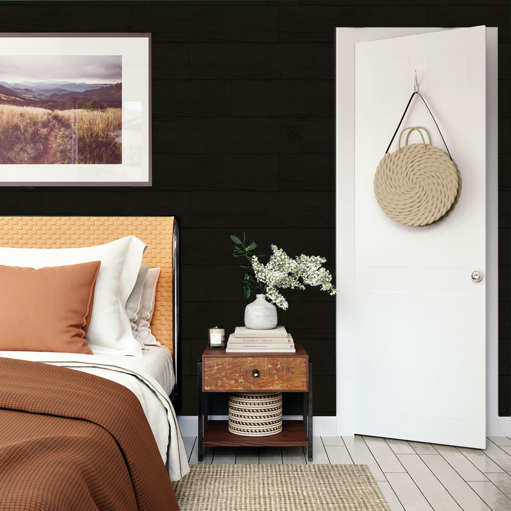 Tempaper Wood Planks Espresso Peel and Stick Wallpaper, 20.5" x 16.5'