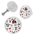thumbnail image 2 of 4 Pcs Panda Knobs for Kitchen Cabinet Cupboard Dresser Bookcase Drawer Pulls Handles Round Home Decor, 2 of 5