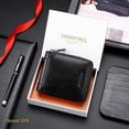 thumbnail image 3 of Cartera de Cuero Genuino para Hombre con Zíper, RFID, Segura, de Gran Capacidad, Doble Pliegue, Multi-tarjeta, Carteras de Cuero para Hombre y Monedero, 3 of 7