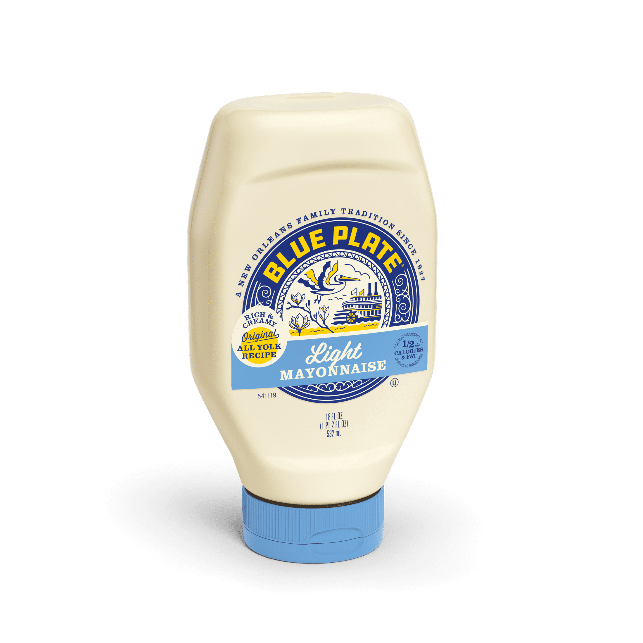 (3 pack) Blue Plate Light Mayonnaise, 18 fl oz Squeeze Bottle