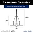 thumbnail image 2 of Lewmar PGX Galvanized Fluke Anchor 5 lbs., for Boats up to 18', S355 Structural Steel Construction, T-Section Design for Excellent Holding Power - 2020202615, 2 of 9