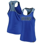Women's Fanatics Branded Blue/Heathered Blue Dallas Mavericks Made to Move Static Performance Racerback Tank Top